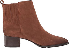 Sam Edelman Kaiti Walnut Brown Block Heel Round Toe Pull On Fashion Ankle Boots