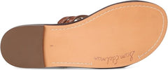 Sam Edelman Harlyn Rich Cognac Strappy Toe Ring Slip On Flat Slides Sandals