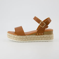 CUSHIONAIRE Melissa Espadrille Platform Ankle Strap Memory Foam Womens Sandals 6.5