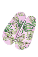 Cape Robbin ROUSY Mauve Floral Flat Slip-On Pool Flat Mule Slide Sandals