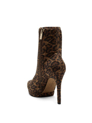 Jessica Simpson Valyn Leopard High Stiletto Heel Pointed Platform Bootie Natural