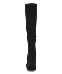 Jessica Simpson Daniyah Black Microsuede Womens Dress Platform Zipper Knee Boots
