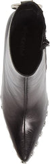 Jeffrey Campbell Walton-SR2 Black Metallic Silver Pointed Toe Block Heel Boots