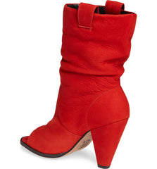 LFL by Lust For Life Cleo Slouchy Shaft  Open Toe Pull On Covered Heeled Boots