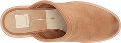 Dolce Vita Camdin Praline Nubuck Slip On Block Heel Rounded Toe Heeled Sandals