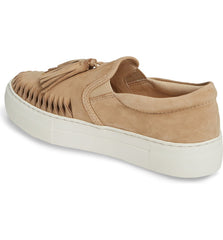 Aztec Sand Nude Leather Loafer White Platform Tassel Fashion Sneaker