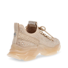 Steve Madden Maxima Blush Multi Rhinestone Lace Up Mid Top Boyfriend Sneakers
