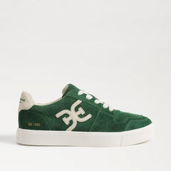 Sam Edelman Ellie Pine/White Leather Lace Up Low Top Chunky Heeled Sneakers