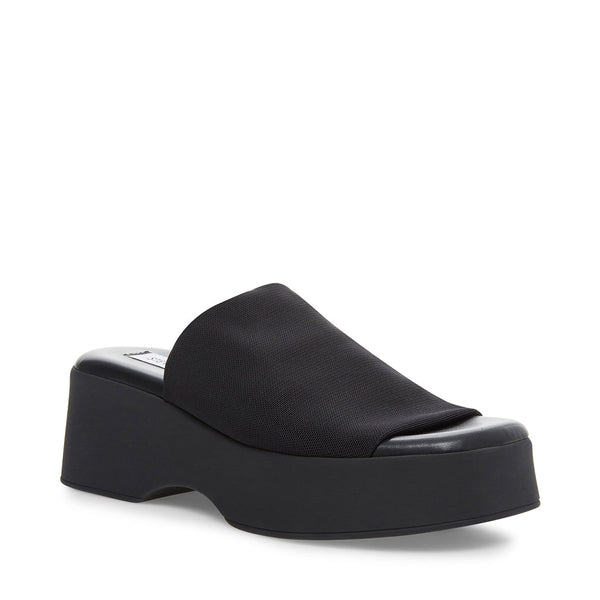 Steve Madden Slinky30 Retro Platform Slide Wedge Sandal Black