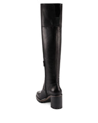 Vince Camuto Dasemma Black Leather Wide Calf Over The Knee Block Heel Boot