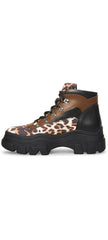 Steve Madden Vermont Leopard Multi Lace Up Hiker Chunky Combat Ankle Bootie