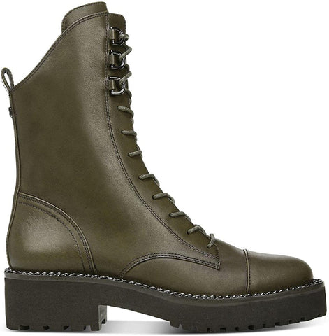 Sam Edelman Lenley Alpine Green Chunky Heel Combat Lace Up Mid-Calf Boots