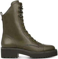 Sam Edelman Lenley Alpine Green Chunky Heel Combat Lace Up Mid-Calf Boots