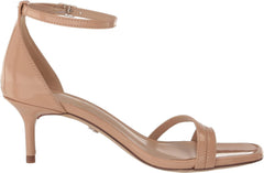 Sam Edelman Peonie Beige Blush Ankle Strap Open Toe Strappy Kitten Heel Sandals