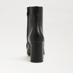 Sam Edelman Fenna Black Leather Almond Toe Block Heeled Fashion Ankle Boots