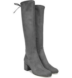 Sam Edelman Vinney Asphalt Suede Over The Knee Fashion Block High Heels Booties