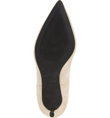 Jeffrey Campbell PILLAR-HI Ivory Nude Suede High Heel Pointed Toe Over Knee Boot