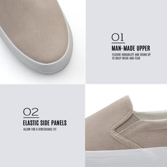 JABASIC Beige Slip On Platform Loafers Casual Comfortable Loafer Shoes 6