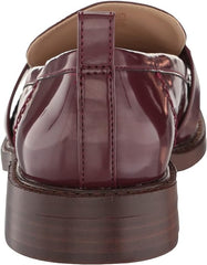 Sam Edelman Christy Syrah Rounded Toe Block Heel Slip On Leather Dress Loafers