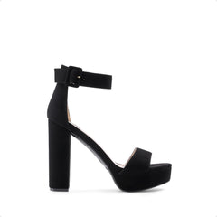 DREAM PAIRS Hi-Lo Black Suede Fashion High Heel Ankle Strap Platform Pumps Sandals