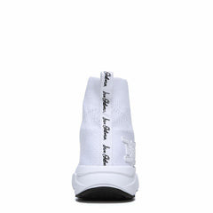 Sam Edelman Tara White Knit Stretch Slip On Sock Fitted Rounded Toe Sneakers