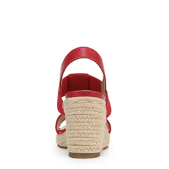 LifeStride Tallulah Red Fashion Slingback Open Toe Casual Espadrille Wedge Sandals