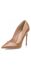 Steve Madden Vala Camel Patent Leather Pointed Toe High Stiletto Heel Pumps