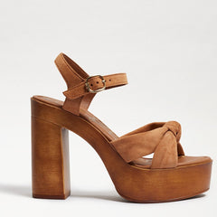Sam Edelman Trista Saddle Open Toe Buckle Strap Knot Detail Platform Heel Sandal
