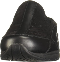 Easy Spirit Travel Time Black Round Leather Comfort Closed Toe Slip On Mule Clog Wide