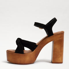Sam Edelman Trista Black Open Toe Buckle Strap Block Heel Platform Sandals Pump