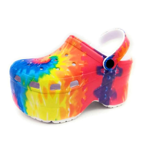CAPE ROBBIN GARDENER CHUNKY MULTI PLATFORM ANKLE STRAP CUT OUT SANDAL-COLORFUL