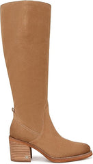 Sam Edelman Soyer Golden Caramel Block Heeled Almond Toe Knee High Western Boots