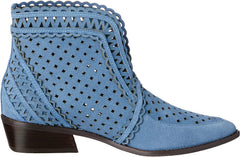Cecelia New York Tate Indi Blue POinted Toe Cutout Western Bootie Pull On Boots