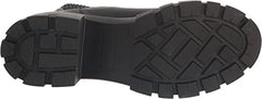 Steve Madden Hayle Black Chunky Lug Heel Pull On Rounded Toe Fashion Ankle Boots