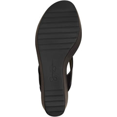 Jessica Simpson Stilla Heel Platform Wedge Open Toe Slip On Thong Sandals Black