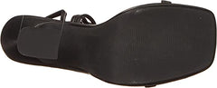 Steve Madden Lafayette Black Spool Heel Lace Up Open Squared Toe Heeled Sandals