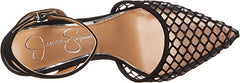Jessica Simpson Pirrie Lucite Clear/Black Buckle Strap Pointed Toe Pumps
