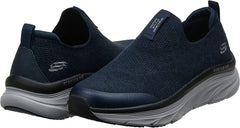Skechers D'Lux Walker Quick Upgrade Navy Pull On Knit Mesh Low Top Sneakers