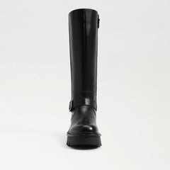 Sam Edelman Carter Black Leather Buckle Detailed Wide Calf Knee High Boots