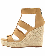 Lucky Brand Lateera SandBox Nubuck Leather Platform Wedge Espadrille Sandals