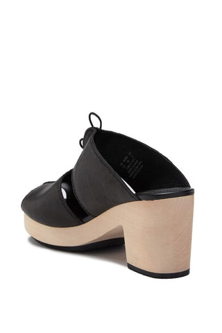 Kelsi Dagger Brooklyn Black Open Toe Lace Up Ankle Heeled Platform Sandals