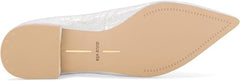 Dolce Vita Palani Silver Distressed Leather Slip On Pointed Toe Ballet Flats