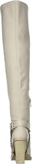 Jessica Simpson Langer Chalk Sleek Chain Side Zipper Knee High Block Heel Boots