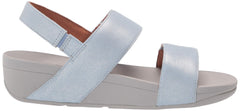 FitFlop Women's Wedge Sandal Mina Light Blue Wedge Mule Sandals