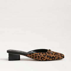 Sam Edelman Ollie Granada Tan Leopard Squared Toe Slip On Block Heeled Mules
