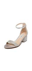 Steve Madden Irenee-R Silver Round Open-Toe Ankle-Strap Casual Block Heel Sandal