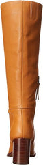 Sam Edelman Elsy Caramel Se Rounded Toe Stacked Block Heeled Knee High Boots