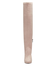 Jessica Simpson Vallrie Taupe Suede High Heel Over The Knee Pointed Toe Boots
