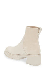 Steve Madden Holley Bone Chunky Block Heel Rounded Toe Pull On Ankle Boots