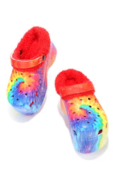 Cape Robbin Gardener-3 Platform Multi Tie Dye Chunky Lined Ankle Strap Sandals